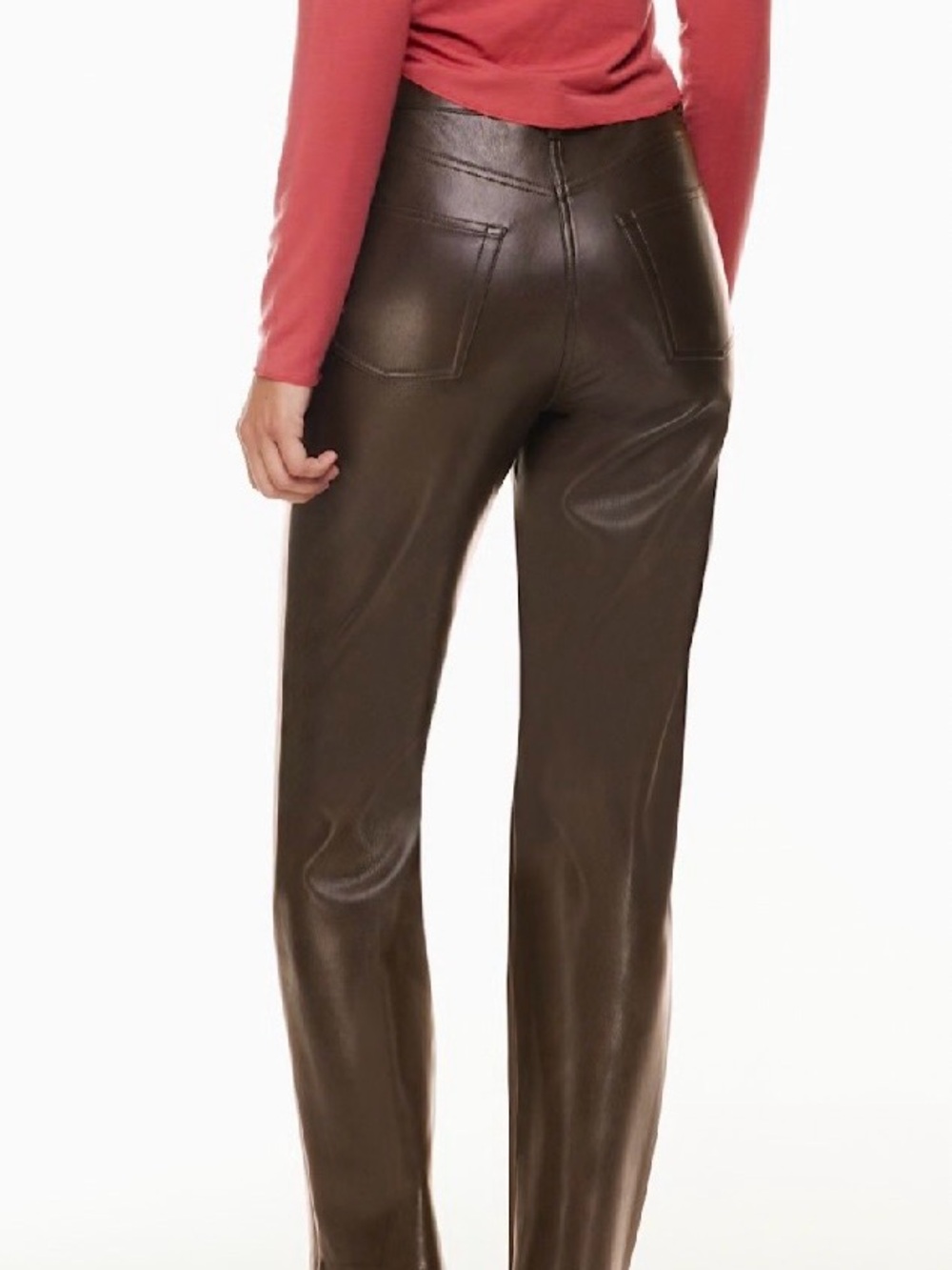 Aritzia | Wilfred High-Rise Black Faux Leather “The Melina” Vegan Pant Size 2